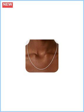 S925 Sterling Silver Box Chain Necklace 1.3mm Lobster Clasp Women
